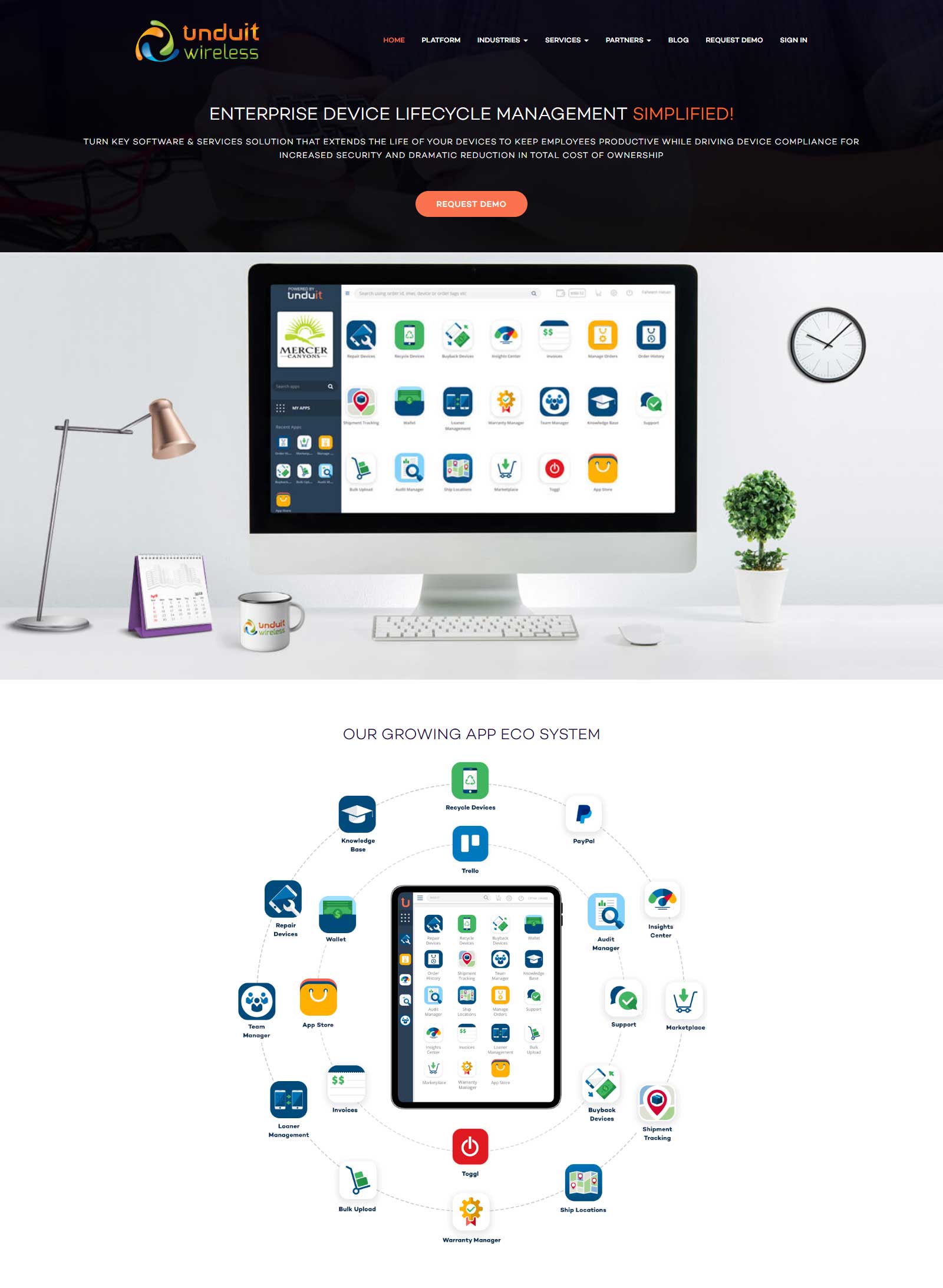 Unduit Wireless Website Application